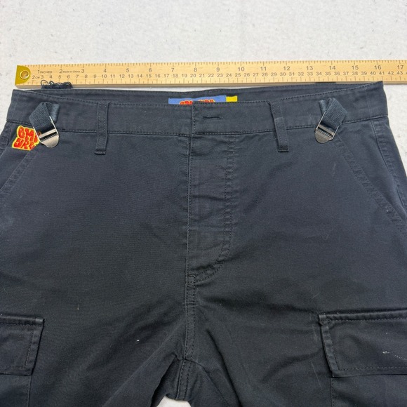 Empyre Pants Mens 28 Double Knee Cargo Pants Baggy Skater Black Y2K *FLAWED - Picture 15 of 16